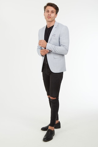 Sposo 5127 Dar Kalıp Yarım Astarlı Gri Erkek Blazer Ceket Gri