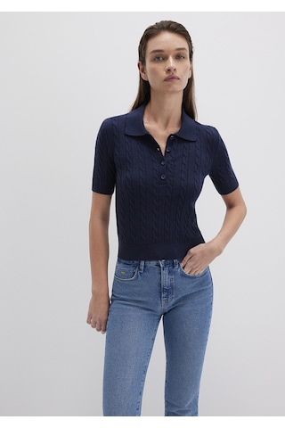 Mavi - Lacivert Triko Polo 1710328-84371 Lacivert