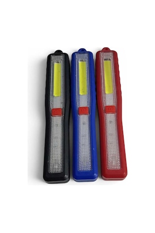 Pilli Mıknatıslı Çakarlı Led El Feneri 15 Cm 3 Kademe Aydınlatma 3 Adet Aaa Pil Hediye Siyah - 899228553 Siyah