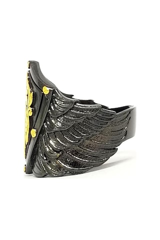 Siyah Rodajlı Tasarım Gümüş Erkek Yüzük 26