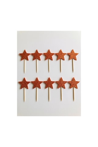 Yıldız Turuncu Simli Cupcake Kürdanı Doğum Günü Parti Ve Pasta Süsü 10 Lu 5cm Yıldız Turuncu Simli Cupcake Kürdanı Doğum Günü Parti Ve Pasta Süsü 10 Lu 5cm