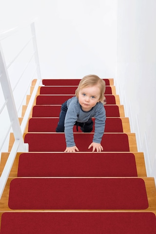 Halifleks Yapışkan Tabanlı Merdiven Basamak Paspası Rip Halı Kaymaz Tabanlı - Bordo