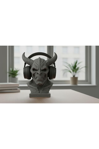 Happy3dworld Siber İblis Kulaklık Standı, 3d Baskı Cyberpunk Büst Dekor