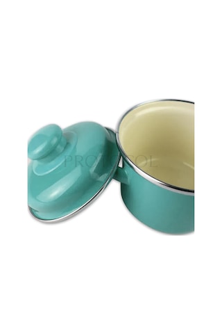 Protocol London Emaye Mini Derin Tencere 12 Cm 900 Ml - Turkuaz