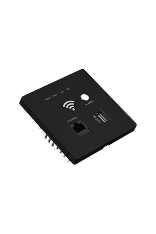 Geeksen Duvar Montajlı 300m Wifi Ap Router, Usb Şarj Portlu, Siyah, Kablosuz Erişim Noktası, Güçlü Performans