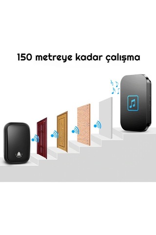 Cacazı Su Geçirmeyen Kablosuz Pil Gerektirmeyen Kapı Zili