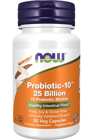 Now Foods Probiotic Prebiyotik 10 25 Billion With 10 Probiotic