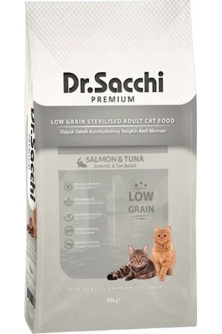 Dr.Sacchi Düşük Tahıllı Somonlu Kısırlaştırılmış Yetişkin Kedi Maması 10 KG