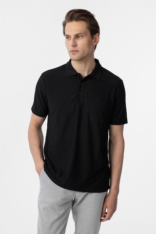Süvari Siyah Regular Armürlü Polo Yaka Tişört-37273 Siyah