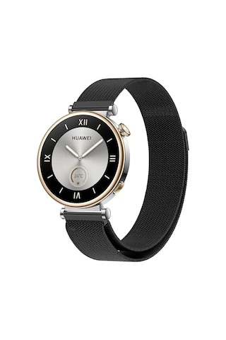 Huawei Watch Gt5 Gt4 Gt2e Gt2 Gt3 Gt3 Pro 46mm Honor Watch 2 Uyumlu Metal Hasır Kordon Siyah