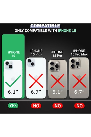Apple Uyumlu iPhone 15 Kılıf Şeffaf Kamera Korumalı Soket 3D