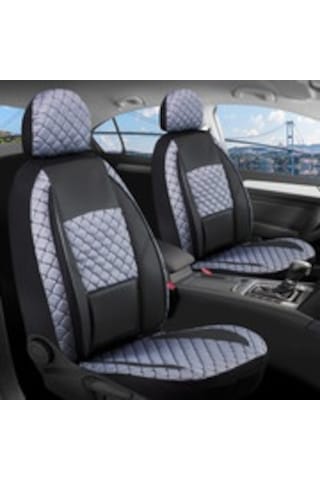 Ford Escort Deri Detaylı Oto Koltuk Kılıfı Ön Arka Set Alpine Siyah Füme Şhn