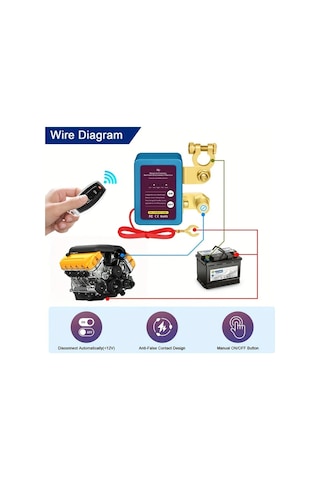 Topnotch Blue 12v 240a Uzaktan Kumandalı Akü Anahtarı Araç Karavan Atv Tekne Batarya Bağlantı Şalteri