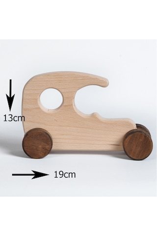 Ahşap El Yapımı Montessori Araba: Doğal Tekerlekli Oyuncak