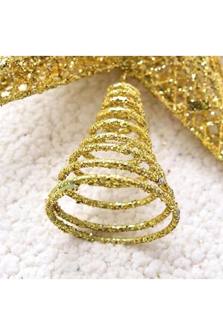 Fortunelane Altın Renkli Led Noel Ağacı Tabanı - Sıcak Işık, Yıldız, 2x Aa Pil Pil Dahil Değil