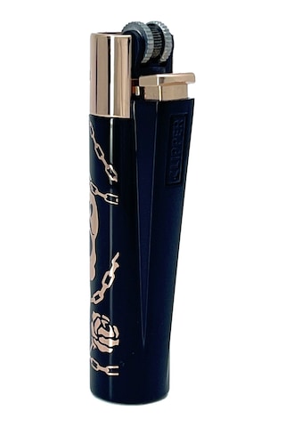 Clipper Deadly Chains Serisi Metal Çakmak - Rose Gold Siyah