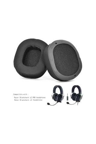 Razer Blackshark V2 / V2 Pro İçin Sünger Kapaklı Kulak Pedleri, Stil: Futbol Ağı Siyah