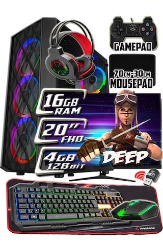 Warbox Deep i3-9100 16 GB 256 GB + 250 GB HDD 4 GB R7240 20"Masaüstü Oyuncu Bilgisayarı