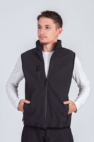 Vatan Tekstil Softshell Dik Yaka Erkek Yelek Füme