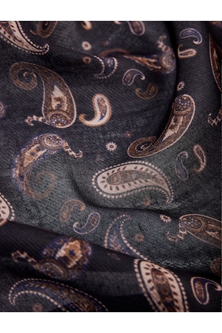 Koton Şal Desenli Kare Saten Fular Bandana Kahverengi 7wak50232aa Kahve