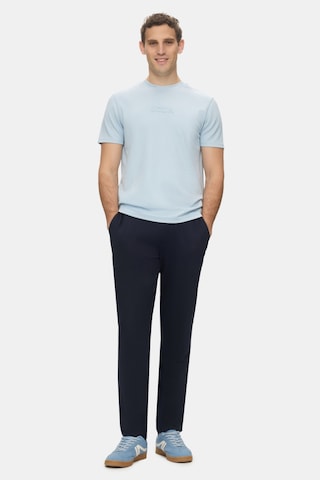 Ucla Canary Gök Mavi Bisiklet Yaka Gofre Baskılı Yumuşak Dokulu Modal Kumaş Standard Fit Erkek Tshirt Gök Mavisi