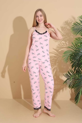 Street Beauty 01130 Milan İp Askılı Pijama Takım Pembe