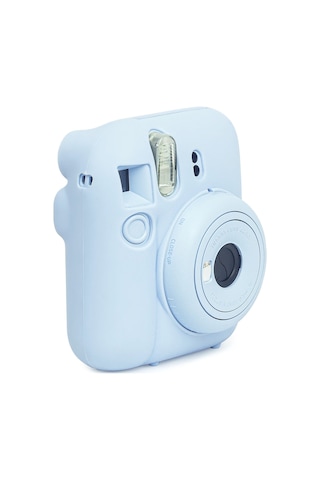 Fujifilm Instax Mini 12 Fotoğraf Makinesi + 10'lu Film + Kıskaçlı Resim Standı + Silikon Kılıf Seti Mavi