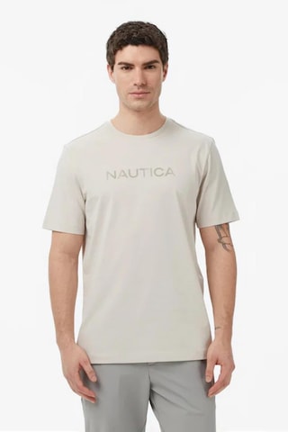 Nautica Erkek Bej Regular Fit Baskılı T-shirt-14489
