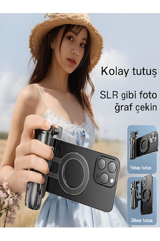 Magsafe Mıknatıslı 41.5 Cm 360 Ayarlanabilir Bluetooth Alüminyum Telefon Tripod Android İos