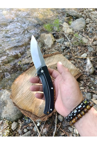 El Yapımı Outdoor Kamp Çakısı Siyah - Sarı