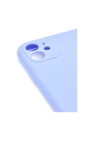 Apple Uyumlu iPhone 11 Düz Renk Esnek Yumuşak Silikon Kılıf Rubber Açık Mor
