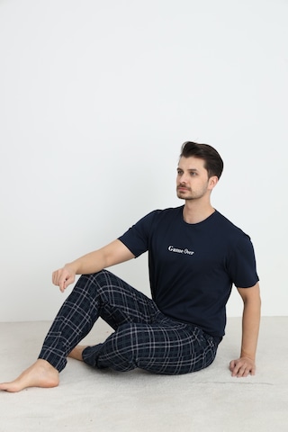 Arcan Arc Erkek Pijama Takımı Kısa Kol Düğmeli Lacivert