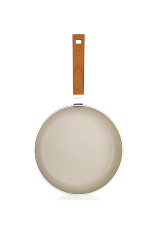 Schafer Ceramoni Seramik Tava 24 Cm Cam Kapaklı Krem Krem