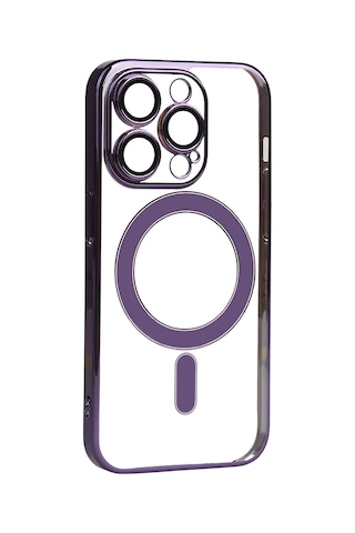 Apple Uyumlu iPhone 14 Pro Max Uyumlu Kamera Korumalı Magsafe Sert Pc Zore Porto Kılıf-derin Mor Derin Mor -