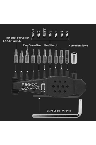 Ranyeek Dağ Ve Yol Bisikletleri İçin Tamir Seti - Allen Anahtarlı, Lastik Kaldıraçlı Kompakt Çanta Sarı