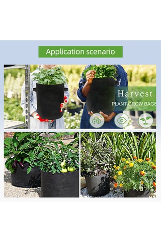 Yifomall 5 Galonlu Nedenli Bez Bitki Büyüme Torbaları, Nefes Alıcı Ve Su Geçirgen, Patates Sebze Bahçe Bitkileri İçin, Siyah 10'lu Paket