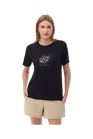 Columbia Csc W Splattered Ss Tee Kadın Yuvarlak Yaka Tişört Siyah Cs0490