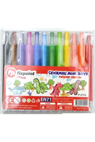 Fixpoint Çevirmeli Mum Boya 12 Renk P-2144