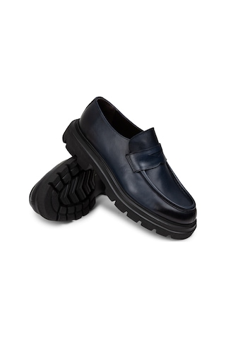 Deery Hakiki Deri Lacivert Erkek Loafer Ayakkabı - 01980mlcve01 Lacivert
