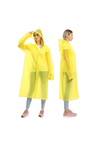 Unisex Sarı Su Rüzgar Geçirmez Yağmurluk Sarı