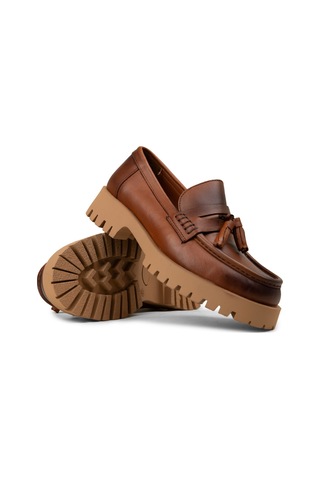 Deery Kadın Hakiki Deri Taba Rengi Marin Loafer - 02035ztbac02