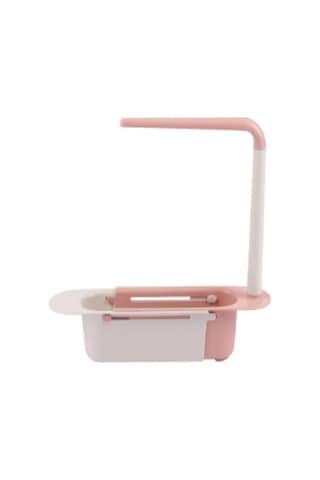 Cx7evy01 Teleskopik Evye Düzenleyici Ayarlanabilir Lavabo Organizer Sepetli Raf Pembe Diğer