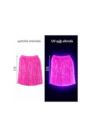 Neon Pembe Hawaii Parti Eteği 40 Cm