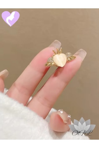 Olfil Broş-mini Kalp Melekler Kraliyet Tarzı 183689974 Sıcak Bej