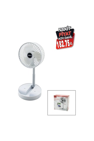 Bay Masa Üstü Vantilatör Usb Şarjlı Katlanır Fan 16.4cm - Uzayan Ayak 12.5-19cm 180 Derece Dönebilen Telefonluklu