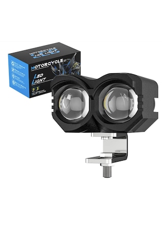 Point Motosiklet Sis Farı Metal Kasa Baykuş Model Delici Beyaz Sarı Çift Renk 12-80 Volt 1 Adet