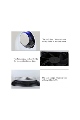 Tongxida Beyaz Usb Elektrikli Mosquito Killer: Sessiz Fanlı, Uv Işıklı, Kolay Temizlenir, Ev/otel İçin Yüksek Kaliteli Böcek T