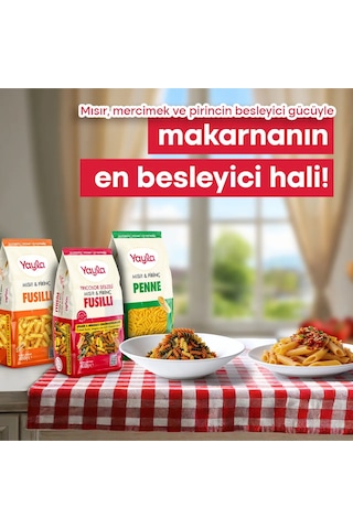 Yayla 6 Lı Doğal Glutensiz Makarna Serisi 400 Gr Elbow-penne-fusulli-risoni