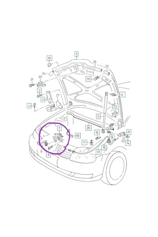 Seat Toledo- 99/05 Kaput Dış Açma Mandalı 1m0823503j