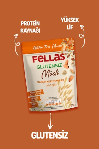 Fellas Glutensiz Müsli - Karışık Kuruyemişli 270g